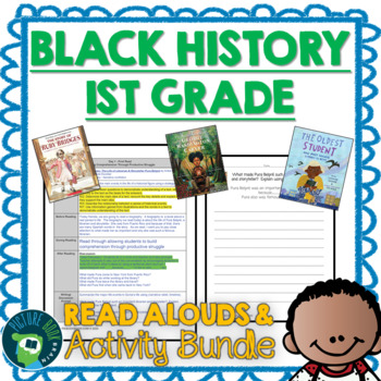 Preview of First Grade Black History Month Read Alouds and Activities Mega Bundle