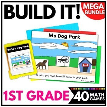 Preview of 1st Grade Build It Math Games Centers Activities Yearlong BUNDLE