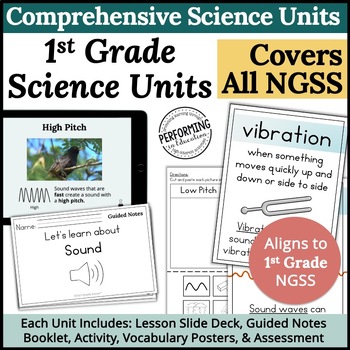 Preview of 1st Grade Bundle | All NGSS Science Units | Includes Lessons, Notes, Labs