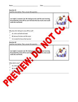 Preview of 1st Grade CCSS Ask and Answer Questions CCSS Question Bank