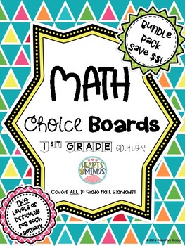 Preview of 1st Grade CCSS Math Choice Board BUNDLE - Distance Learning Resource