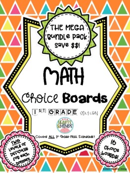 Preview of 1st Grade CCSS Math Choice Board MEGA BUNDLE - Distance Learning Resource
