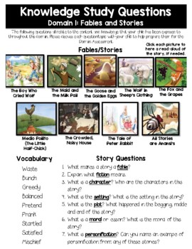 Preview of 1st Grade CKLA Knowledge Domain 1 Digital Study Guide