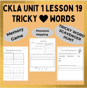 Preview of 1st Grade CKLA Skills Unit 1, Lesson 19 - Heart Words (the, who) - Fun Word Work