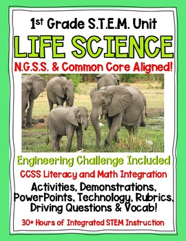 Preview of 1st Grade NGSS Life Science STEM Curriculum Complete Unit! (1-LS1)(1-LS3)