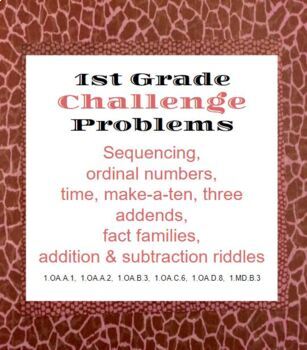 Preview of 1st Grade Challenge Problems