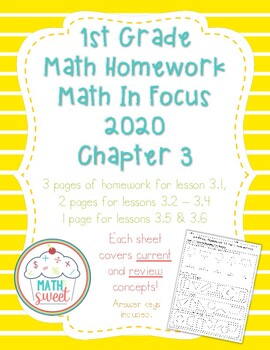 Preview of 1st Grade Chapter 3 Homework Math in Focus 2020