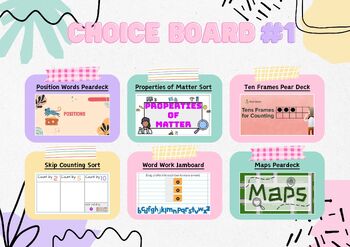 Preview of 1st Grade Choice Board #1