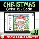 1st Grade Christmas Color by Number Digital Seesaw and Pri