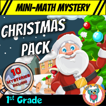 Preview of 1st Grade Christmas Mini Math Mysteries - Printable & Digital Activities