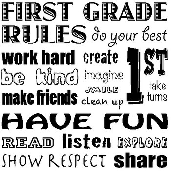 1st Grade Classroom Rules Poster by Therapy Etcetera | TPT