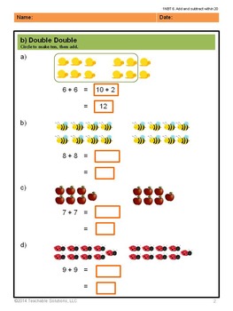 Singapore Mastery Method 1st Grade Addition Common Core (numbers to 20)