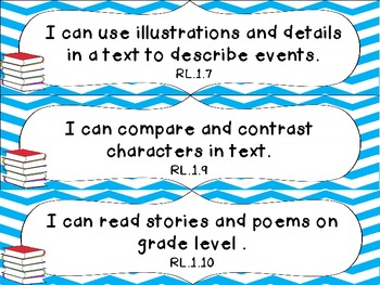 1st Grade Common Core ELA I Can Statement Cards by Allison Chunco