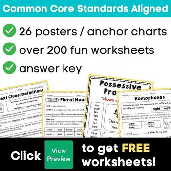 1st grade language arts no prep printables bundle 1 common core or not