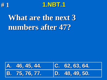 Preview of 1st Grade Common Core Math 1 NBT.1 Extend The Counting Sequence 1.NBT.1