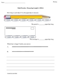 1st Grade Common Core Math Worksheets 1.MD.2 Measuring Length