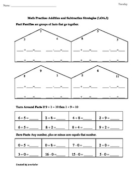 1st Grade Mon Core Math Worksheets 1 OA 3 Addition And