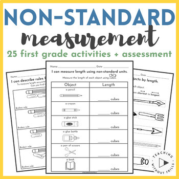 first grade non standard measurement packet for measuring ordering by length