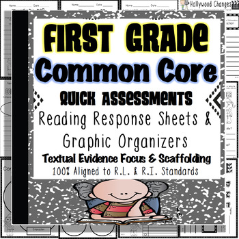Preview of 1st Grade RAP RACE: Reading Response Graphic Organizers Quick Assessments