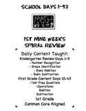 Math Common Core Spiral Review: 1st Grade-1st Nine Weeks