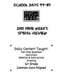 1st Grade Common Core Spiral Math Review-2nd Nine Weeks