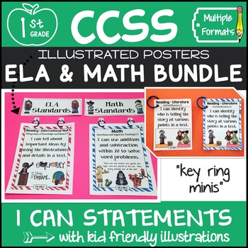 Preview of 1st Grade Common Core Standards I Can Statements Posters
