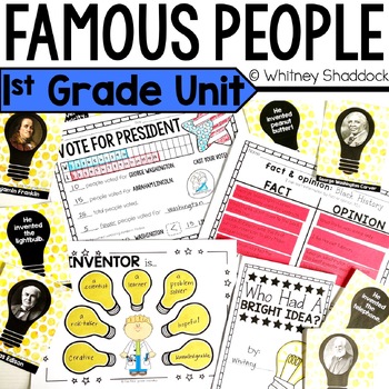 Preview of Famous Americans, Inventors & People - 1st Grade Social Studies Unit