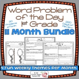 Word Problems 1st Grade Bundle, Spiral Review, Distance Learning