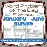 Word Problems 1st Grade Bundle, Spiral Review, Distance Learning