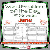 Word Problems 1st Grade, June, Spiral Review, Distance Learning