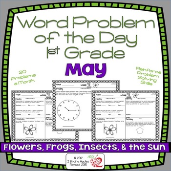 Preview of Word Problems 1st Grade, May, Spiral Review, Distance Learning