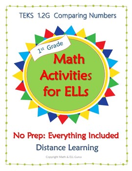 Preview of Math and ELLs: Distance Learning for 1st Grade: Comparing Numbers with NO PREP