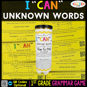 Preview of 1st Grade Grammar Game | Context Clues | Unknown Words