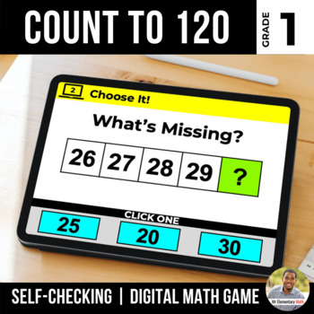 Preview of 1st Grade Count to 120 Digital Math Games | Distance Learning