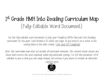 Preview of 1st Grade Curriculum Planning Map {Editable!}