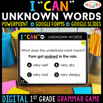 Preview of 1st Grade DIGITAL Grammar Game | Context Clues | Distance Learning