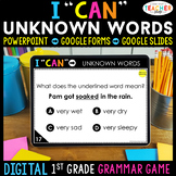 1st Grade DIGITAL Grammar Game | Context Clues | Distance 