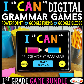 Preview of 1st Grade DIGITAL Grammar Games BUNDLE - Literacy Centers & Grammar Practice