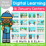 1st Grade Digital January Centers Bundle | Google Slides S