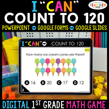 1St Grade Digital Math Game | Counting To 120 | Distance Learning