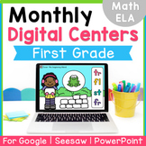 1st Grade DIGITAL Monthly Centers Bundle | Google Slides |