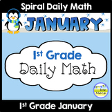 1st Grade Daily Math Spiral Review JANUARY Morning Work or