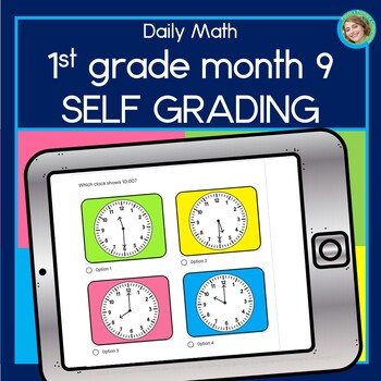 Preview of 1st Grade Daily Math Spiral Review Warm Up Morning Work Digital May June EOY