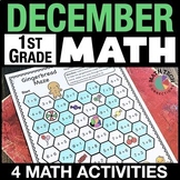 1st Grade December Math Centers, Morning Work, Christmas E