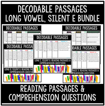 Preview of 1st Grade Decodable Reading Comprehension Passages | Long Vowel Silent E BUNDLE