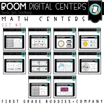 Preview of 1st Grade Digital Math Centers | Set #3 | Boom Cards