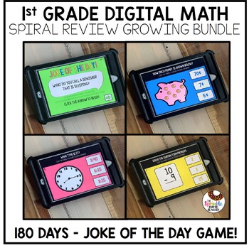 Preview of 1st Grade Digital Math Spiral Review | 180 Days 