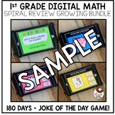 1st Grade Digital Math Spiral Review Growing Bundle - SAMPLE