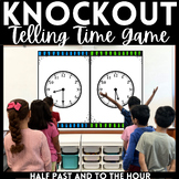1st Grade Digital Math Telling Time Knock Out Game - Half 