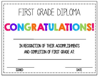 Preview of 1st Grade Diploma
